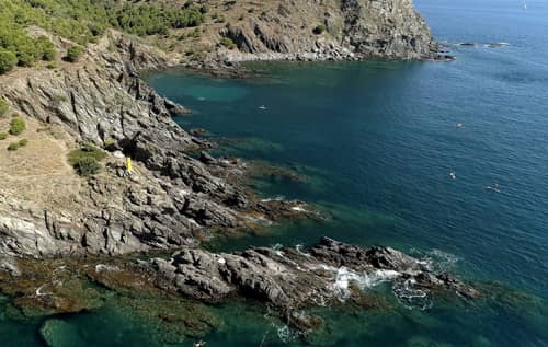 vue drone de la réserve naturelle de Cerbère Banyuls